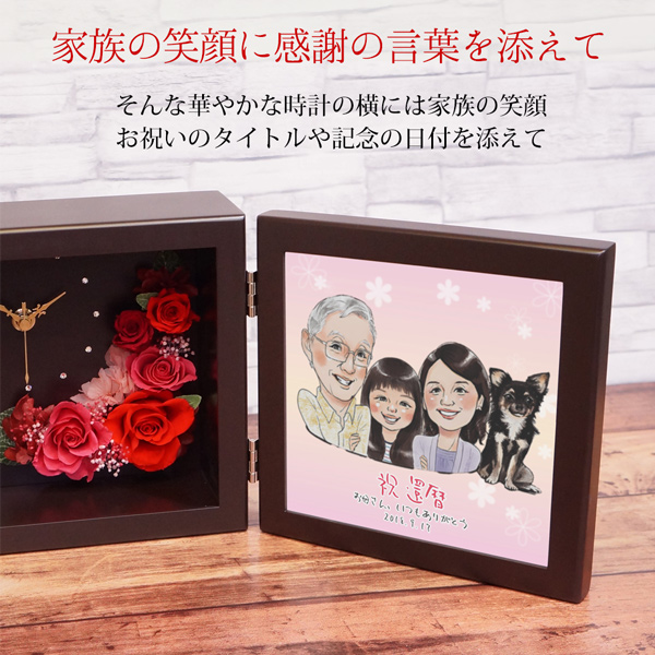 似顔絵とお祝いの言葉